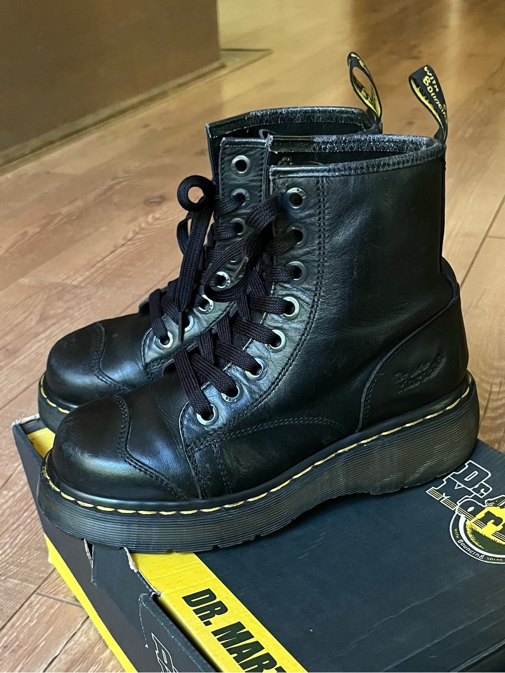 Vintage 90s Dr. Martens Black Leather Boots Made in England